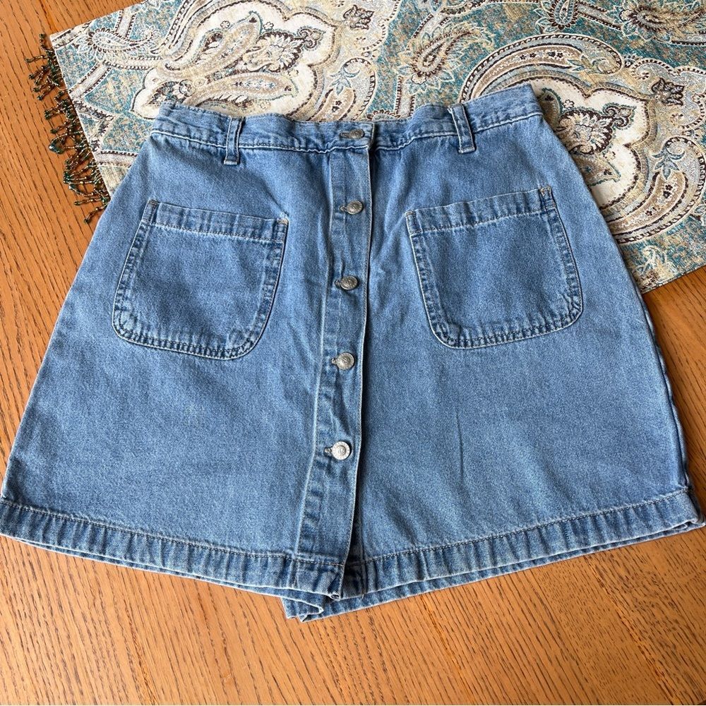 Gloria Vanderbilt Denim Button Front Skort Vintage size 12